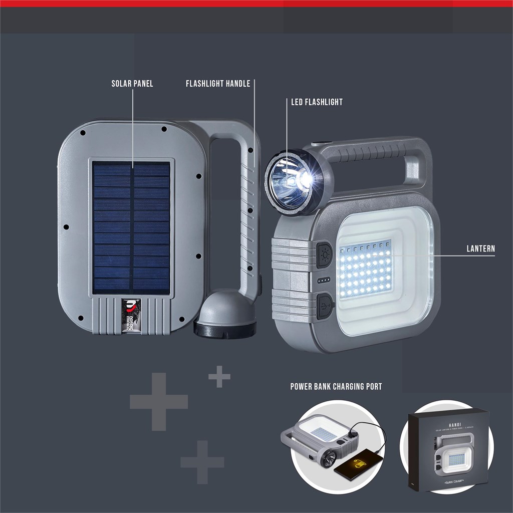 Swiss Cougar Hanoi Solar Lantern & Power Bank - 2 400mAh - Image 4