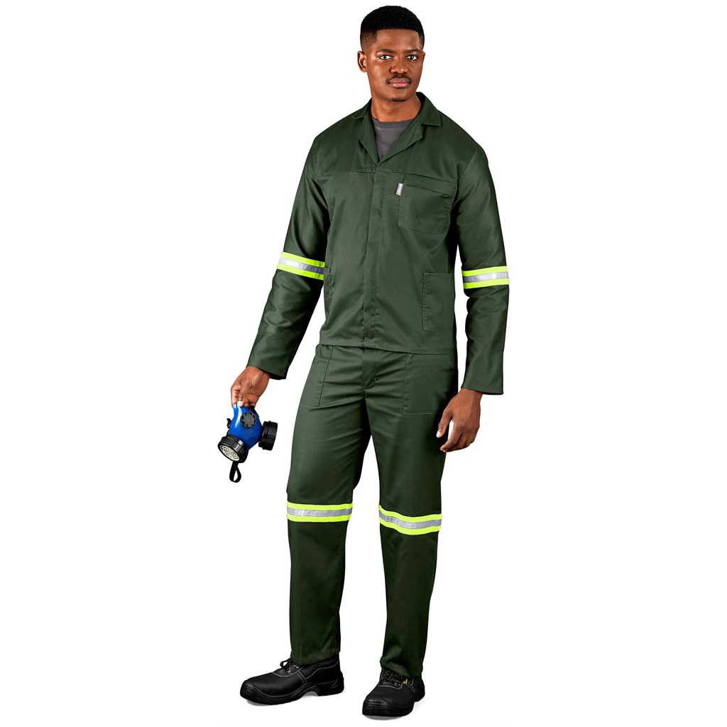 Acid Resistant Polycotton Conti Suit - Reflective Arm & Legs - Yellow Tape - Image 3