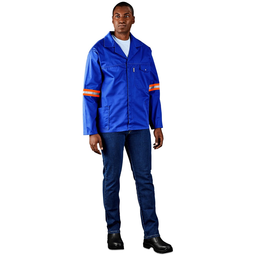 Site Premium Polycotton Jacket - Reflective Arms - Orange Tape - Image 2