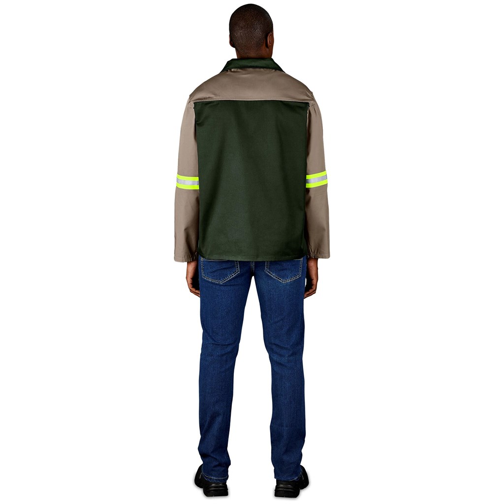 Site Premium Two-Tone Polycotton Jacket - Reflective Arms - Yellow Tape - Image 3