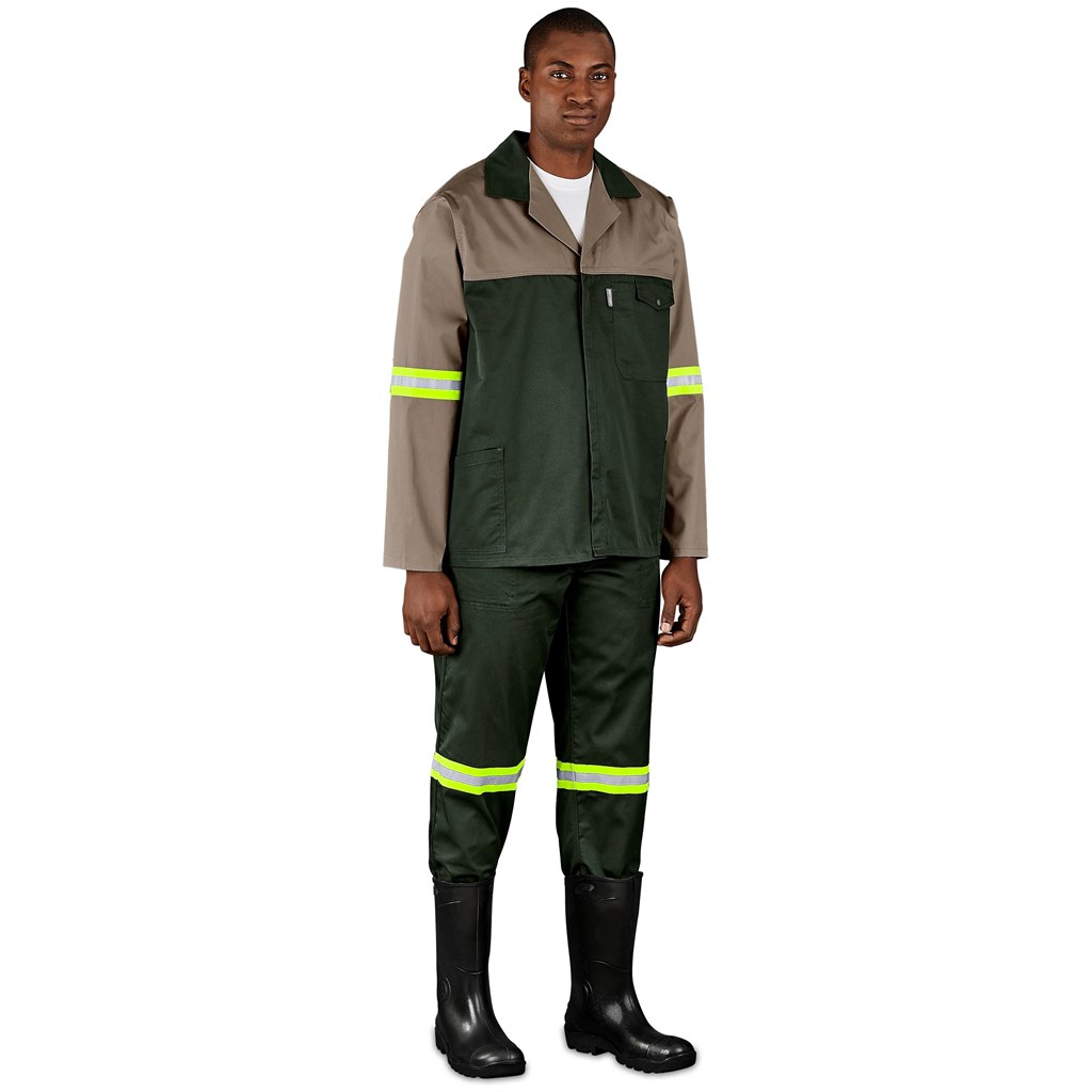 Site Premium Two-Tone Polycotton Jacket - Reflective Arms - Yellow Tape - Image 7
