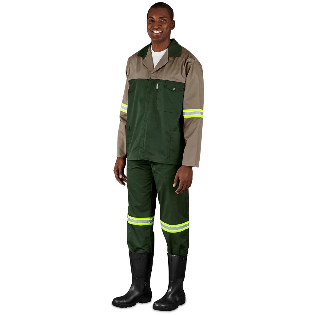Site Premium Two-Tone Polycotton Jacket - Reflective Arms - Yellow Tape - Image 2