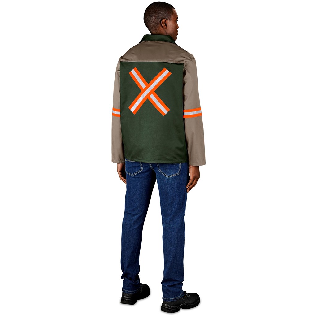 Site Premium Two-Tone Polycotton Jacket - Reflective Arms & Back - Orange Tape - Image 4