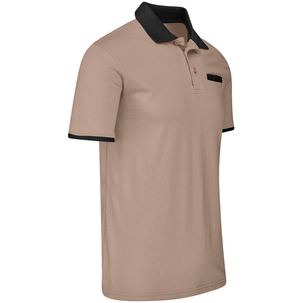 Mens Caliber Golf Shirt - Stone - Image 3