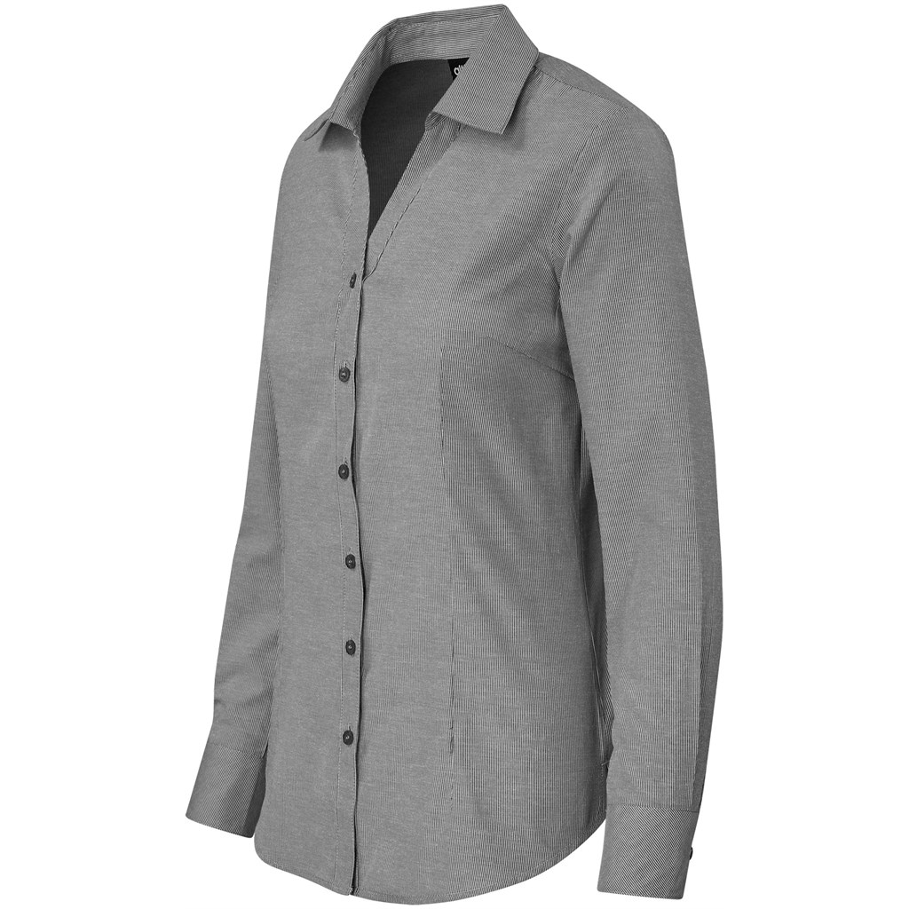 Ladies Long Sleeve Northampton Shirt - Black - Image 3