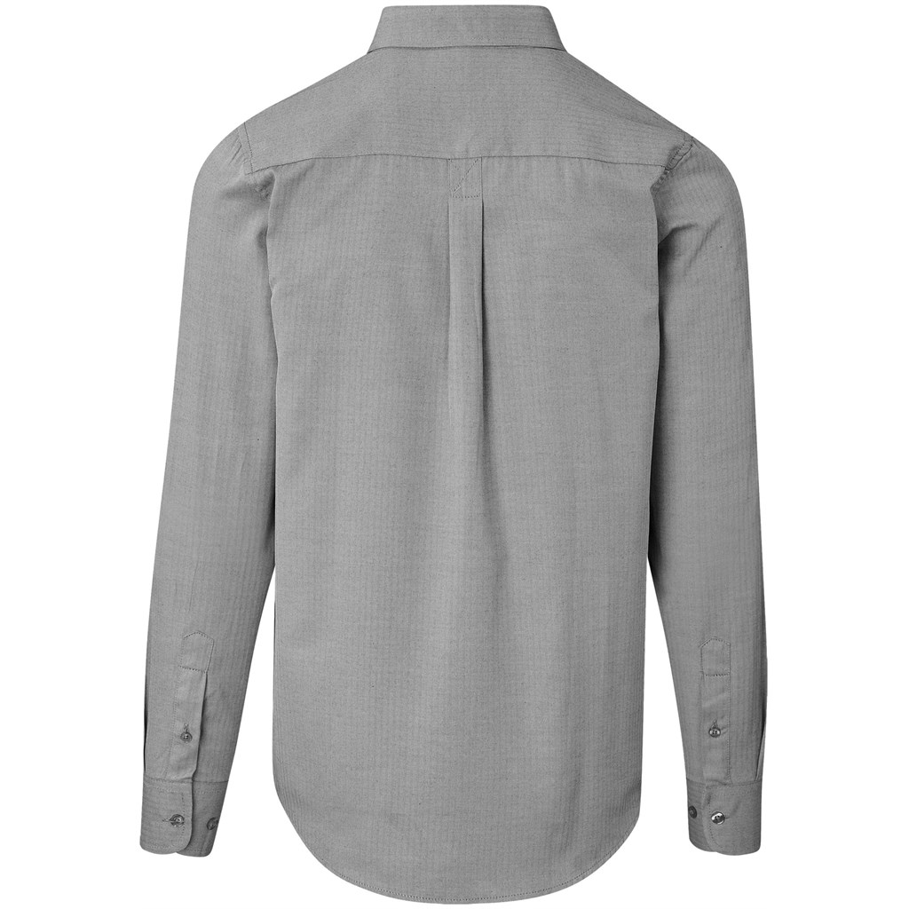 Mens Long Sleeve Nottingham Shirt - Grey - Image 2
