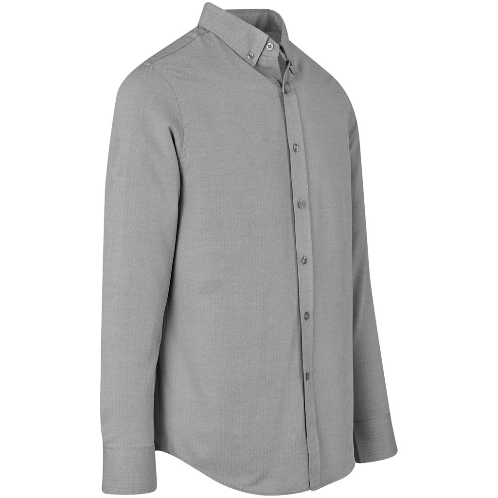 Mens Long Sleeve Nottingham Shirt - Grey - Image 4