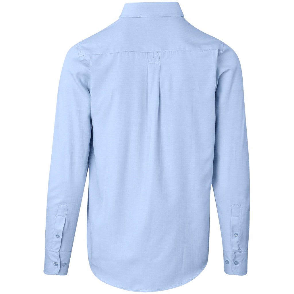 Mens Long Sleeve Nottingham Shirt - Sky Blue - Image 3