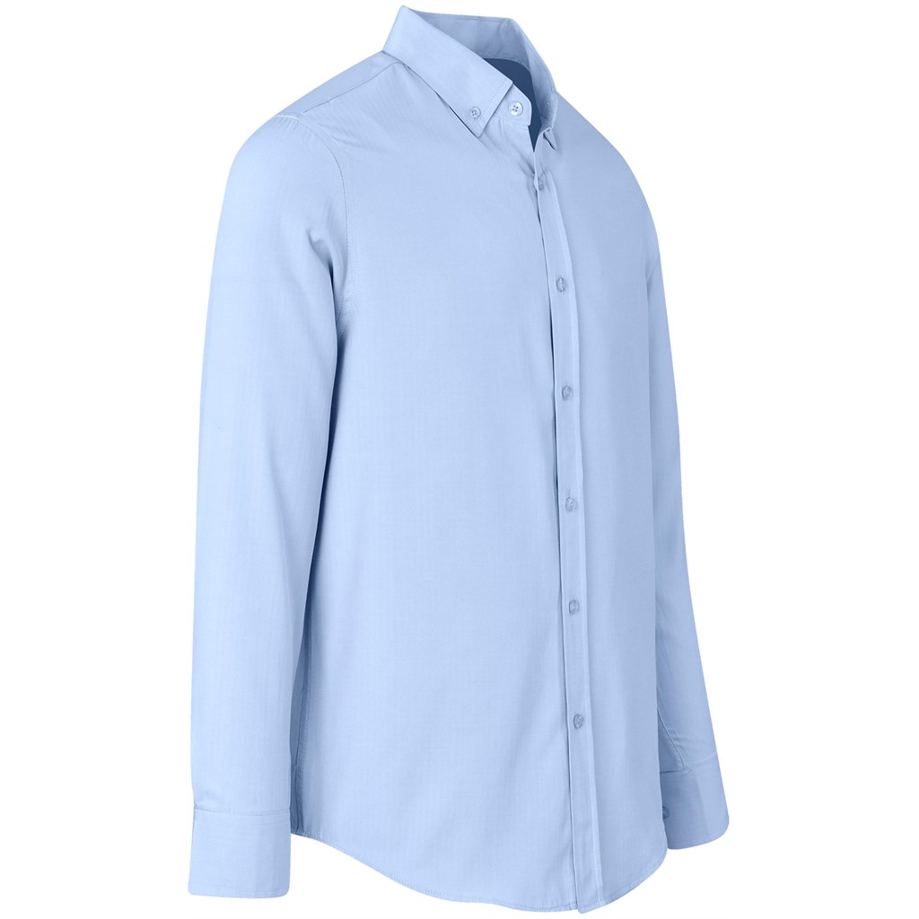 Mens Long Sleeve Nottingham Shirt - Sky Blue - Image 2