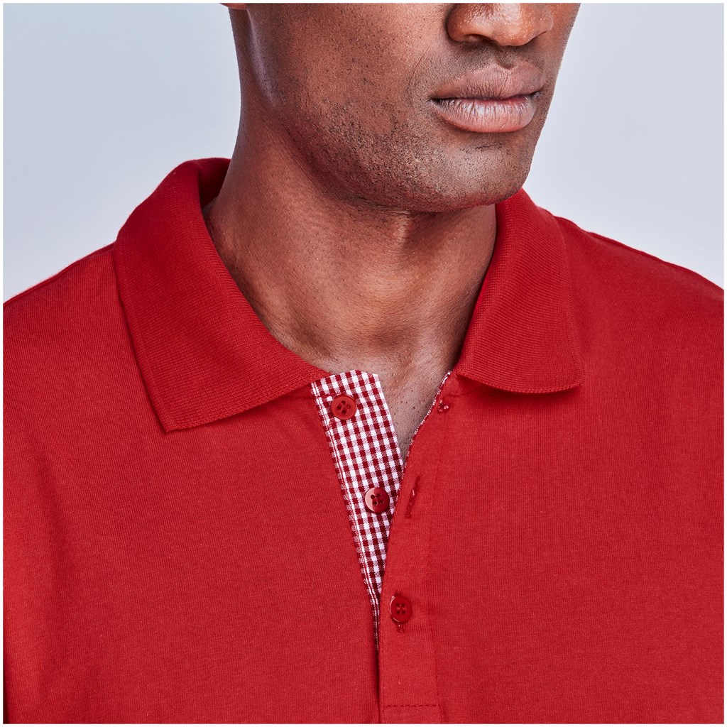 Mens New York Golf Shirt - Red - Image 2