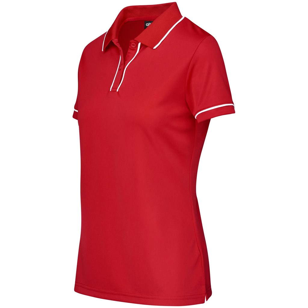 Ladies Osaka Golf Shirt - Red - Image 3
