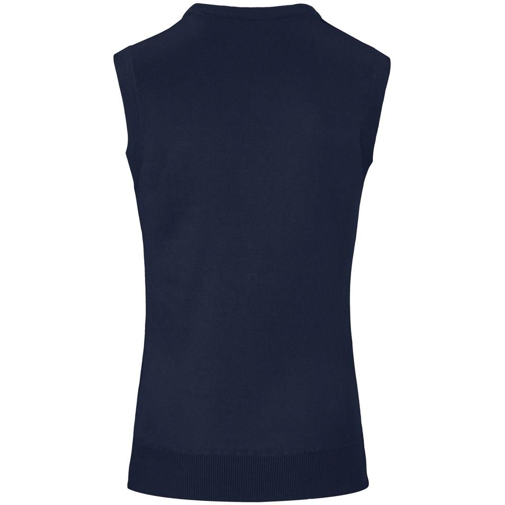 Mens Sleeveless Peru V-Neck Jersey - Navy - Image 3