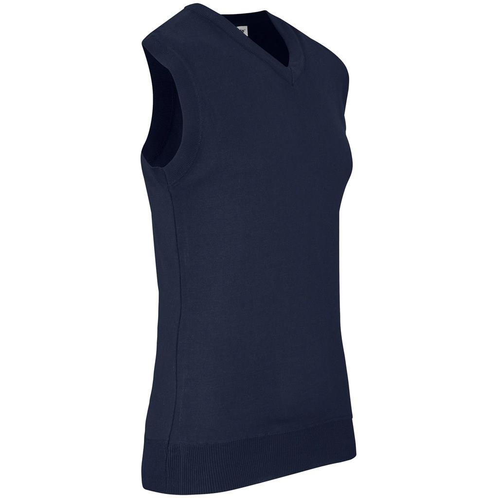 Mens Sleeveless Peru V-Neck Jersey - Navy - Image 2