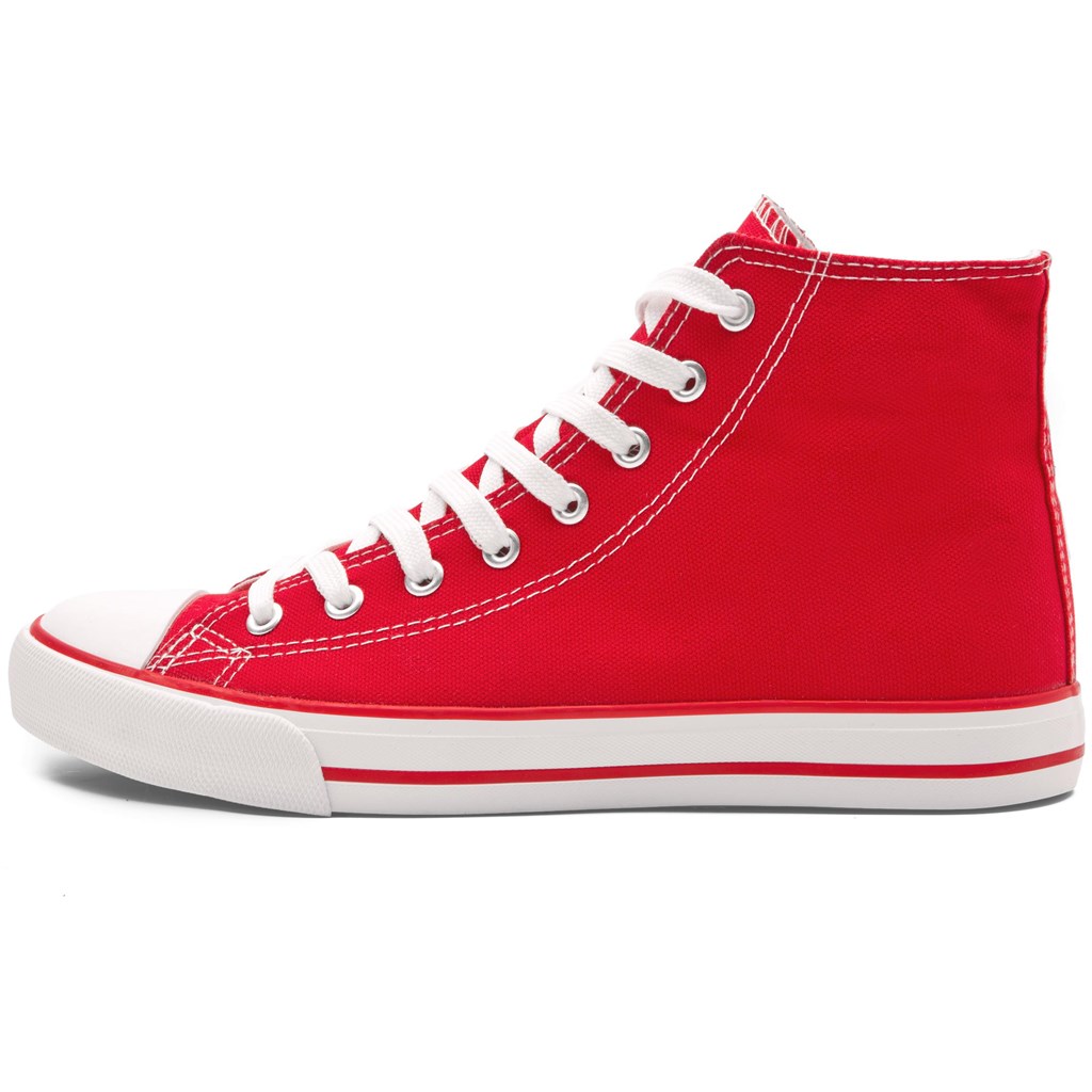 Unisex Retro High Top Canvas Sneaker - Red - Image 3