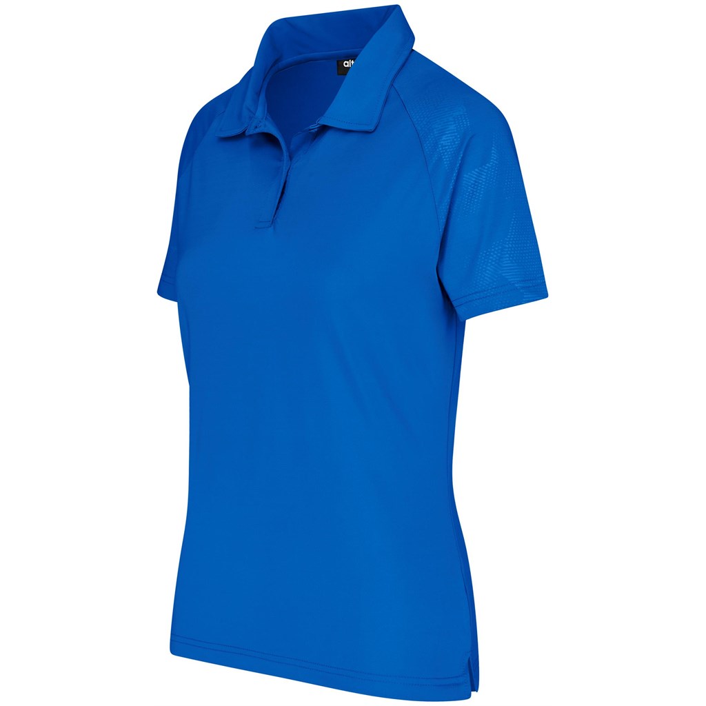 Ladies Santorini Golf Shirt - Blue - Image 3