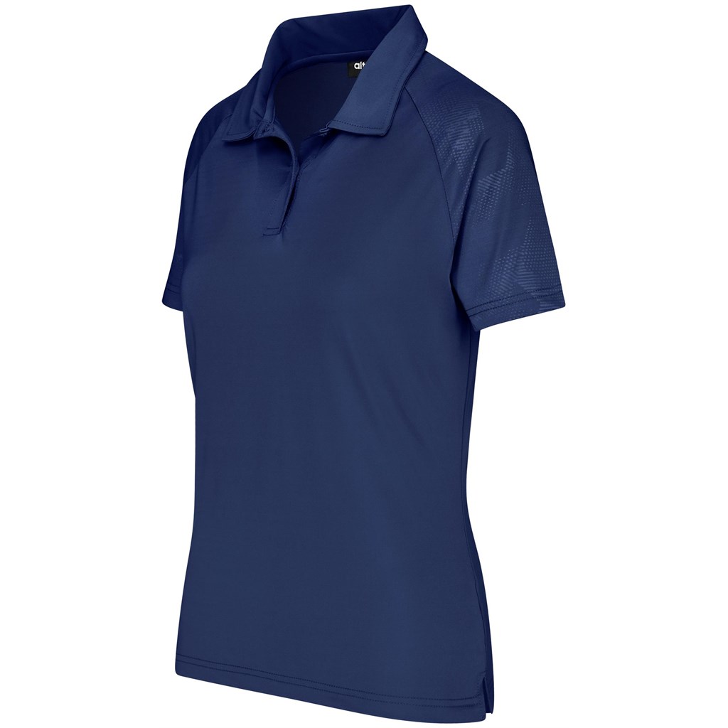 Ladies Santorini Golf Shirt - Navy - Image 3