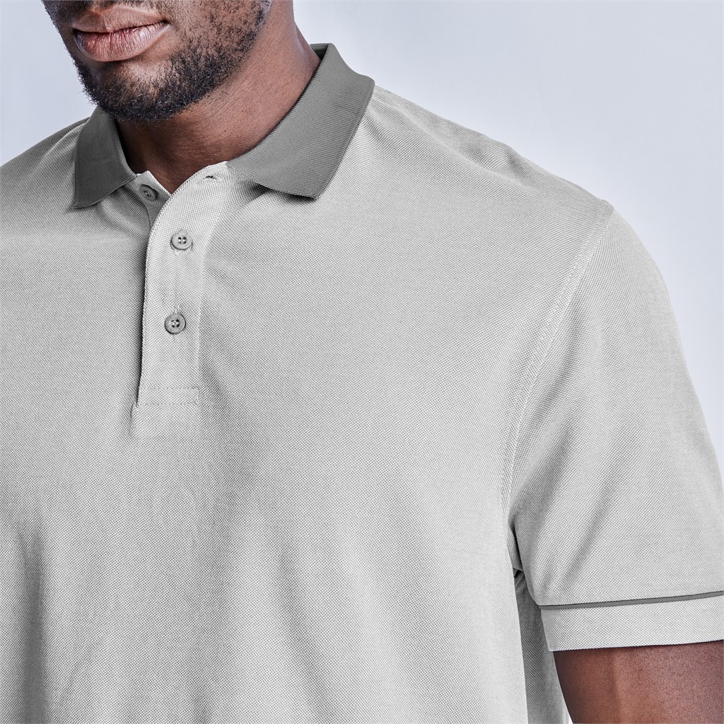 Mens Verge Golf Shirt - Light Grey - Image 3