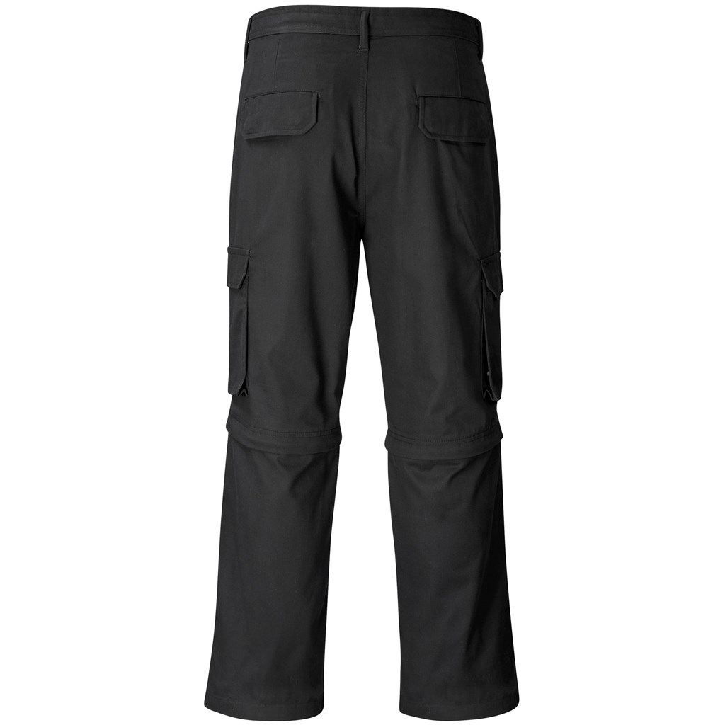 Mens Cargo Zip Off Pants - Black - Image 3