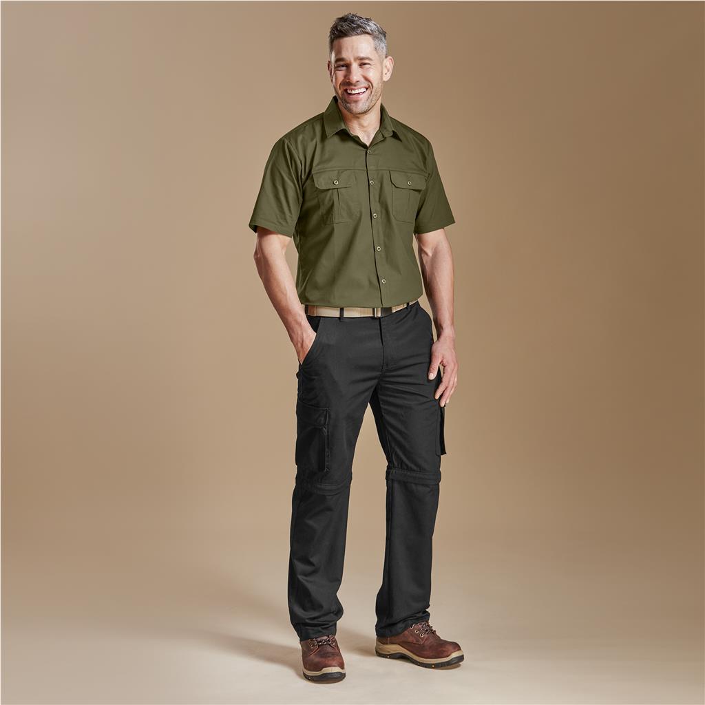Mens Cargo Zip Off Pants - Black - Image 9