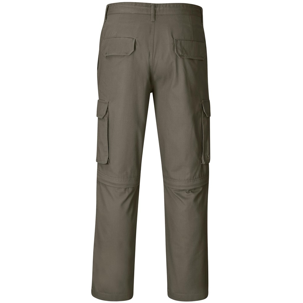 Mens Cargo Zip Off Pants - Khaki - Image 2