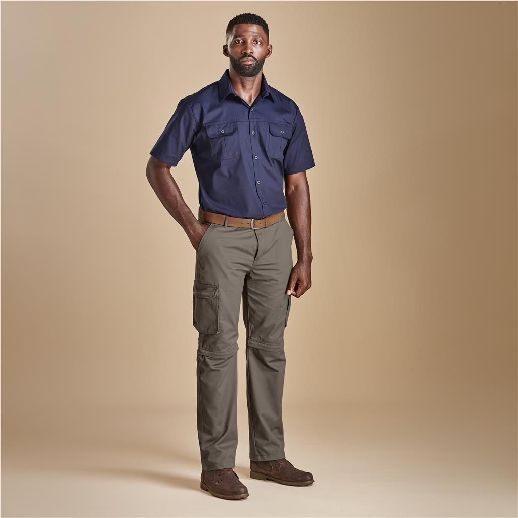 Mens Cargo Zip Off Pants - Khaki - Image 11