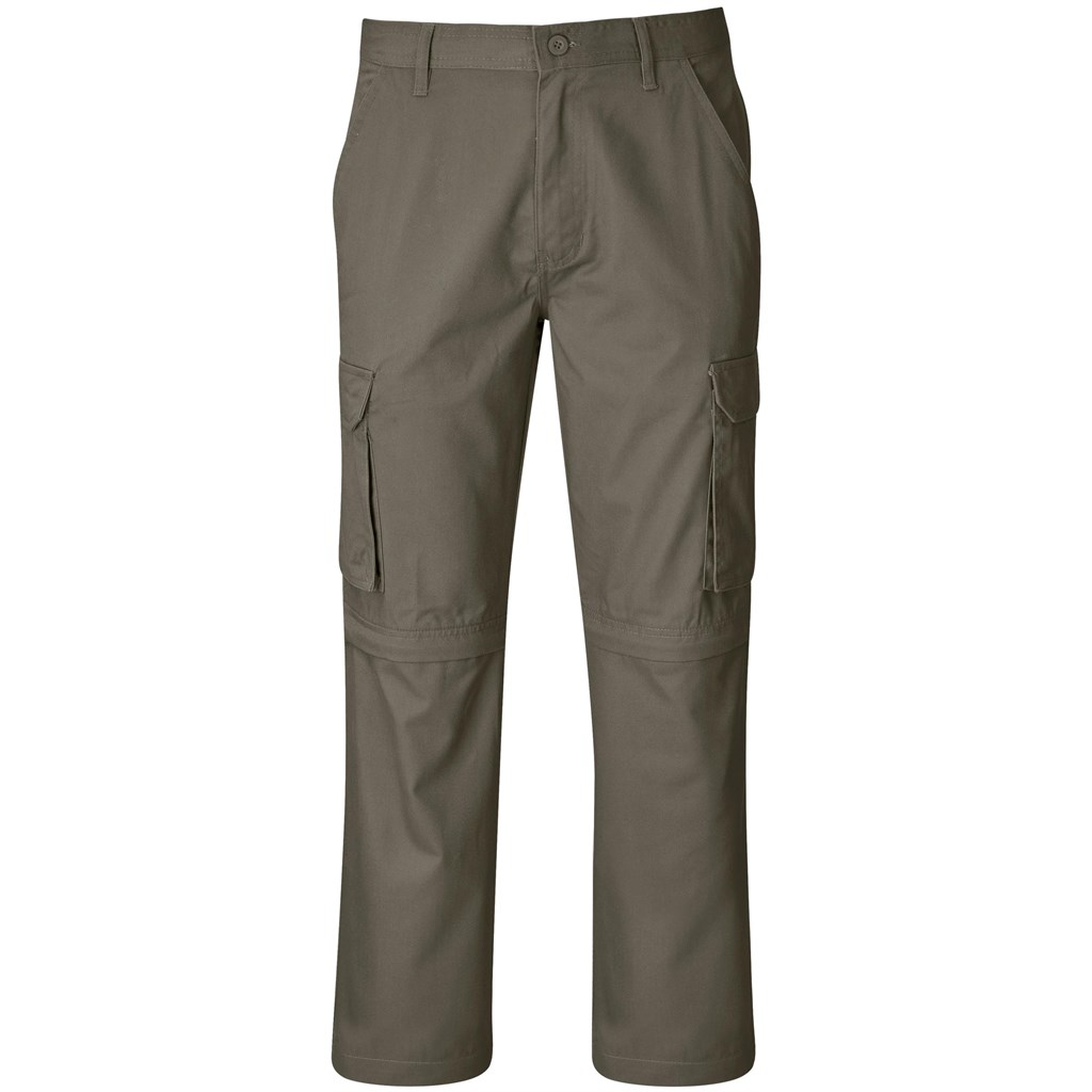 Mens Cargo Zip Off Pants - Khaki