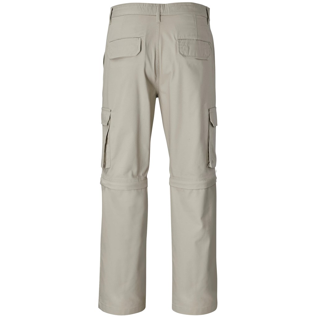 Mens Cargo Zip Off Pants - Stone - Image 6
