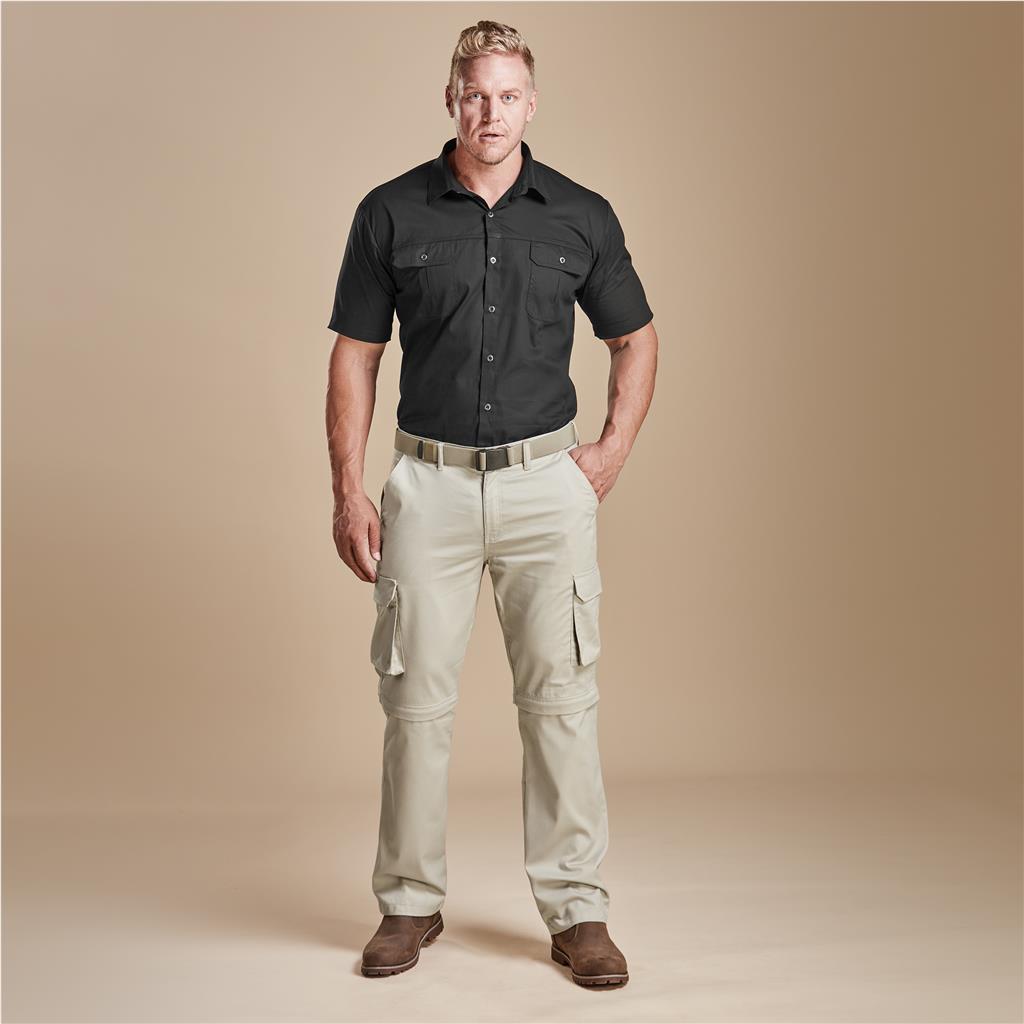 Mens Cargo Zip Off Pants - Stone - Image 7