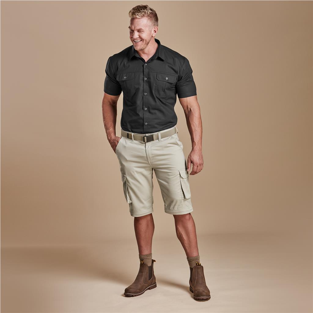 Mens Cargo Zip Off Pants - Stone - Image 4