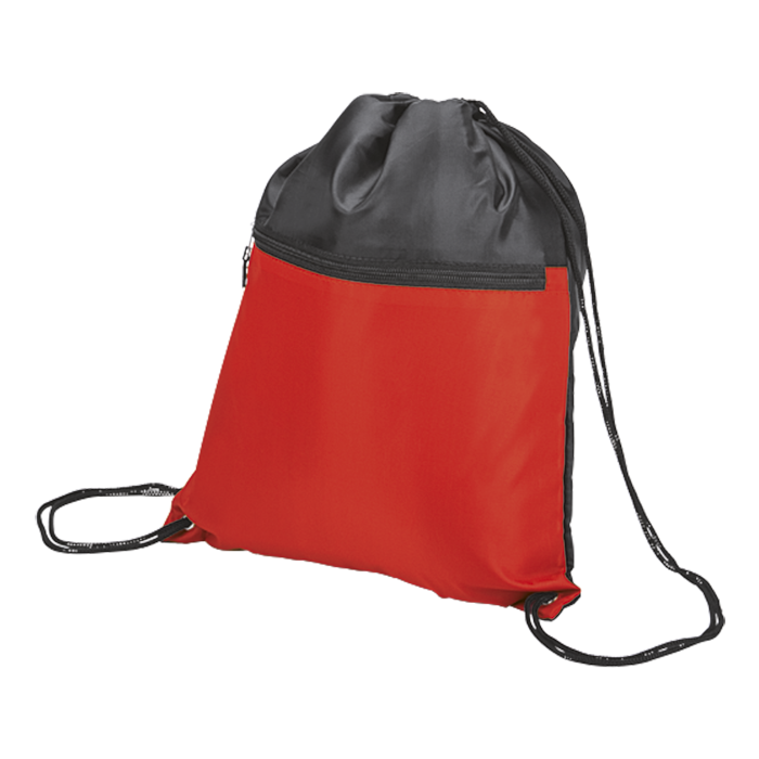Drawstring Sport Bag with Zip Pocket 210D - Image 2