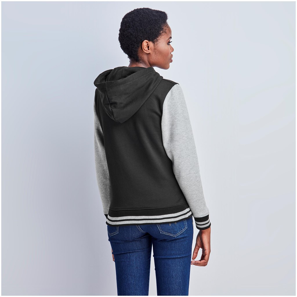 Ladies Princeton Hooded Sweater - Black - Image 2