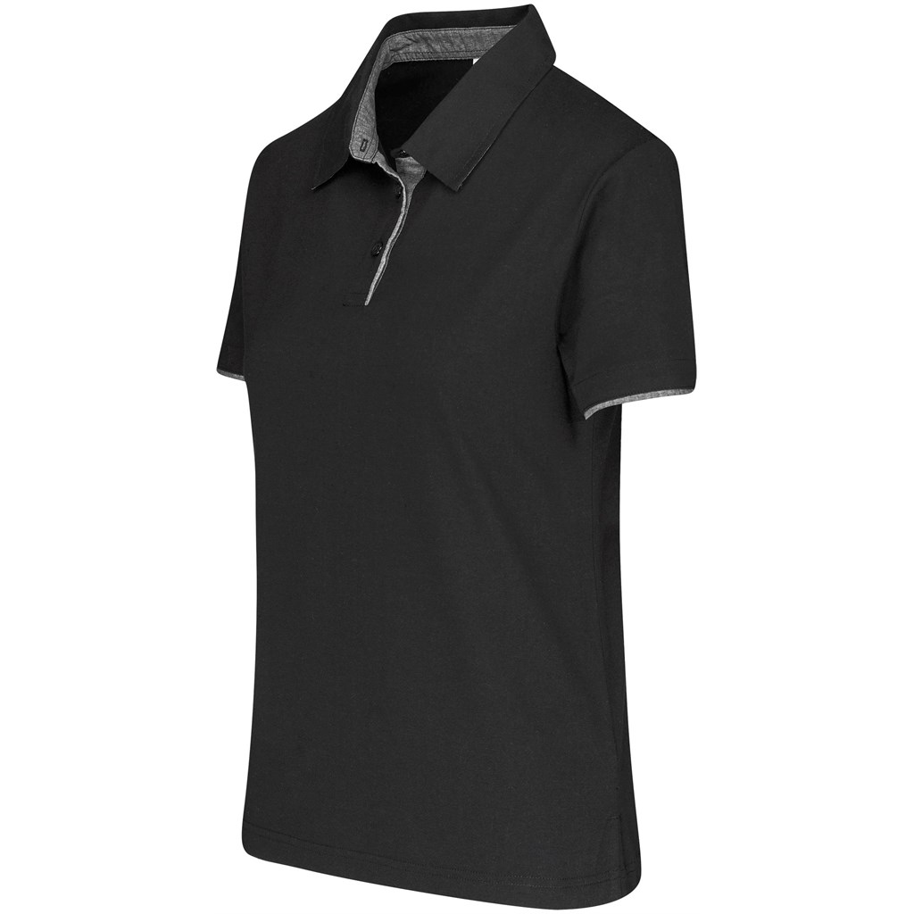 Ladies Delta Golf Shirt - Black - Image 2