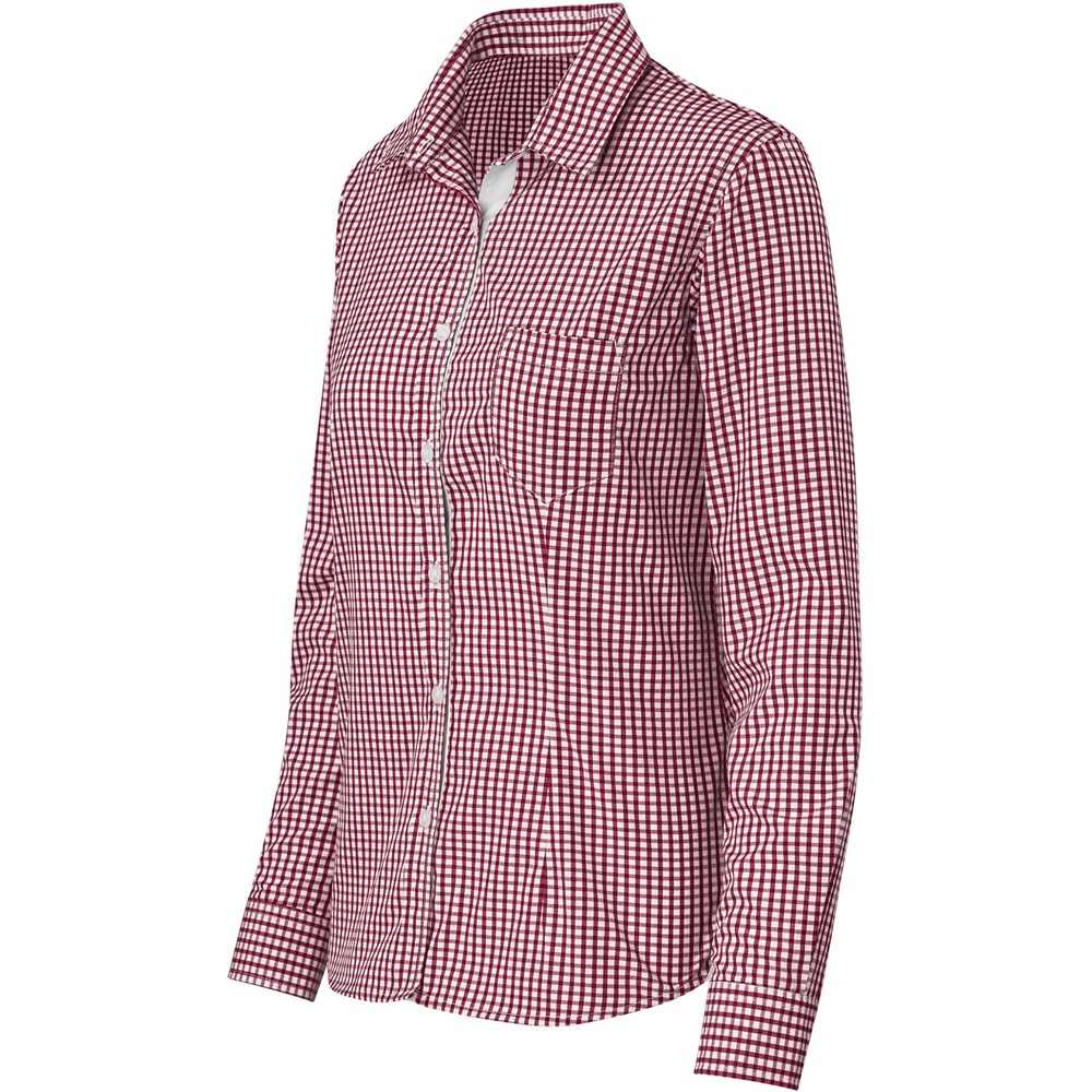 Ladies Long Sleeve Kenton Shirt - Red - Image 2
