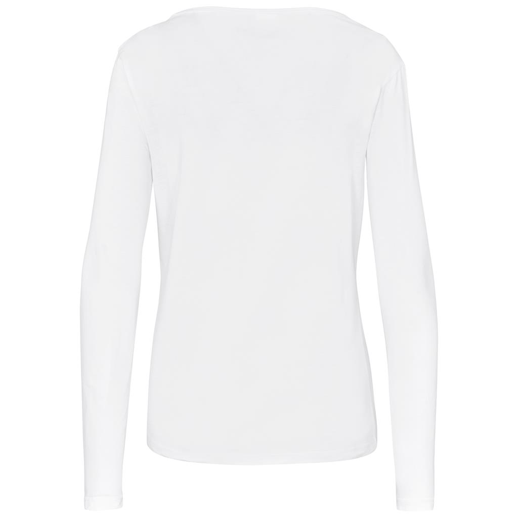 Ladies Long Sleeve Portland T-Shirt - White - Image 2