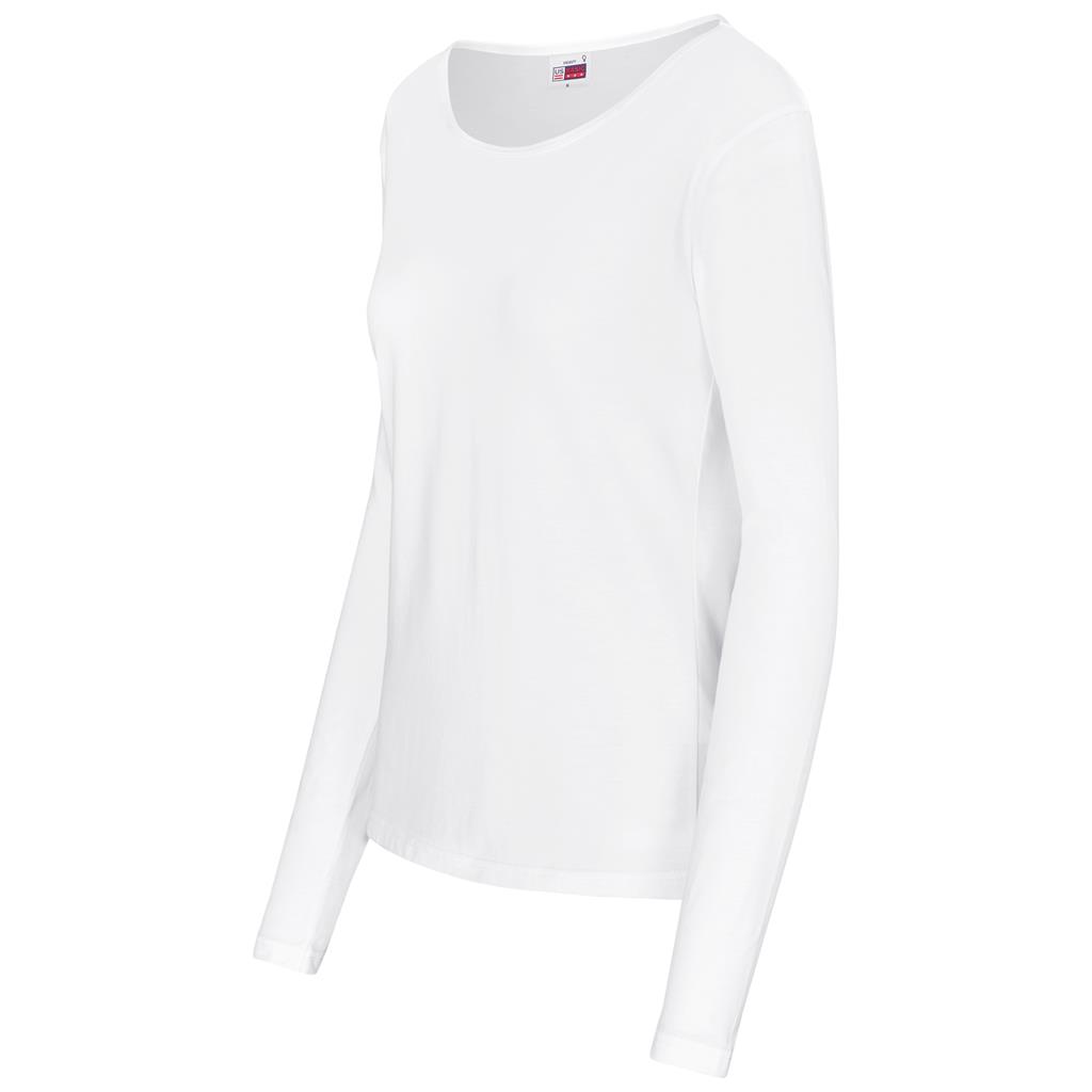 Ladies Long Sleeve Portland T-Shirt - White - Image 3