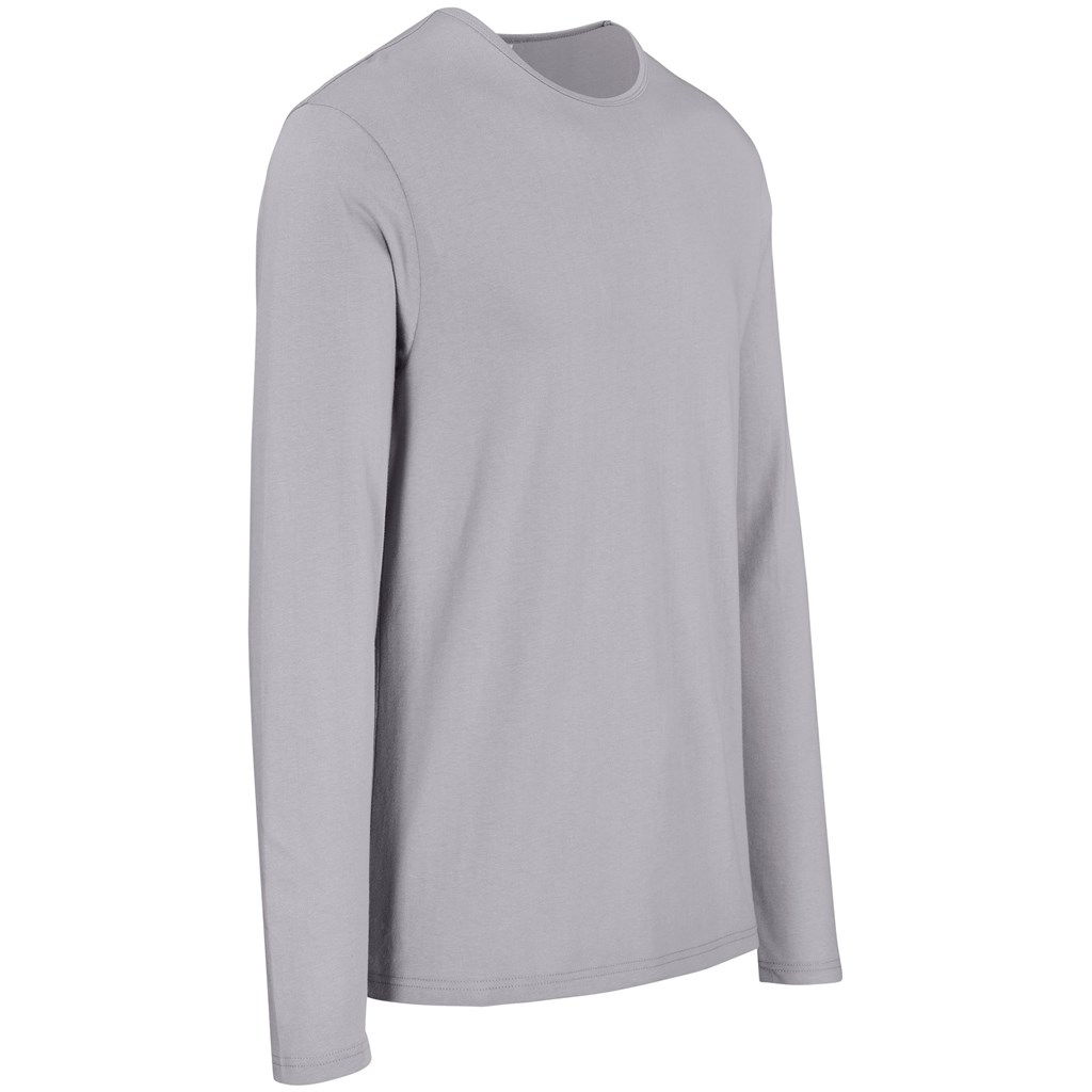 Mens Long Sleeve Portland T-Shirt - Grey - Image 3