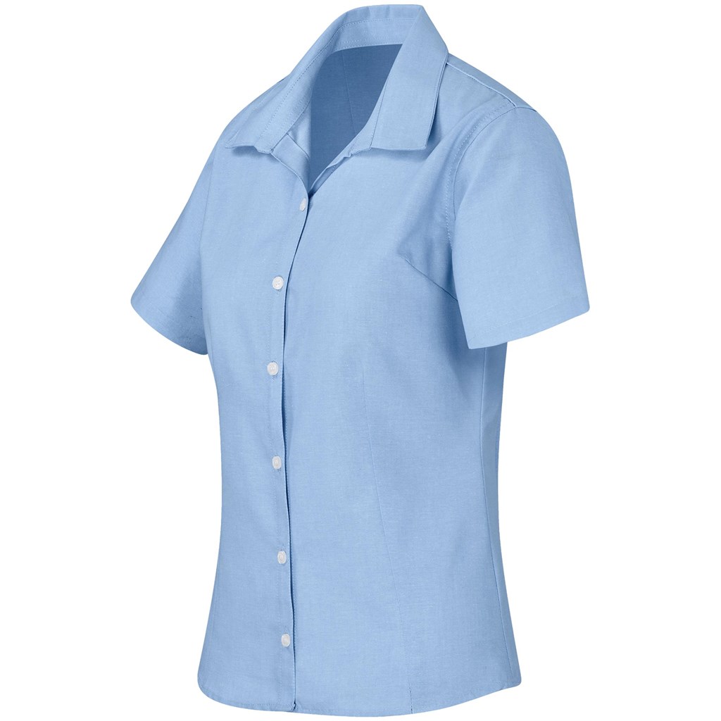 Ladies Short Sleeve Aspen Shirt - Blue - Image 3