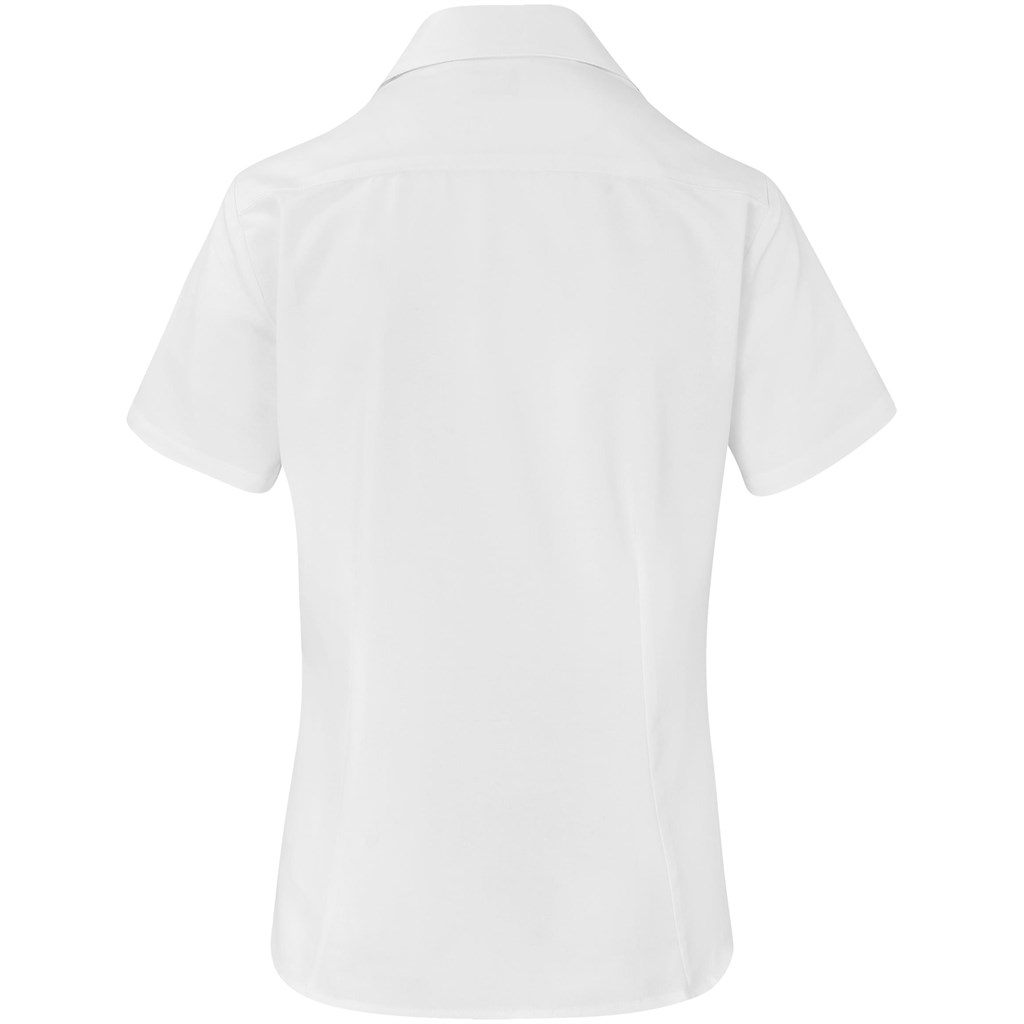 Ladies Short Sleeve Aspen Shirt - White - Image 3
