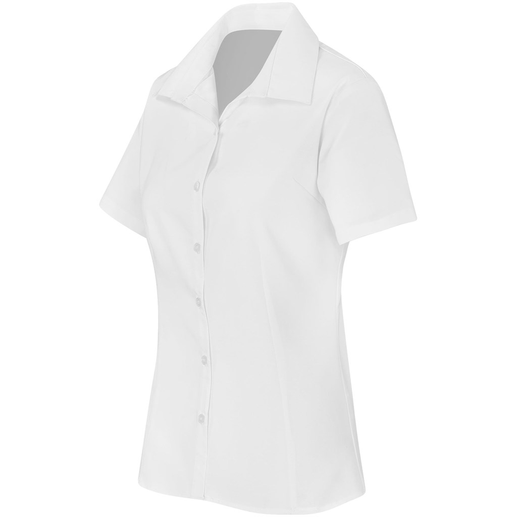 Ladies Short Sleeve Aspen Shirt - White - Image 2