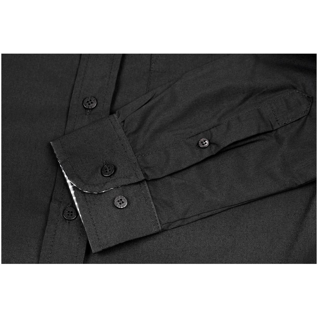 Mens Long Sleeve Warrington Shirt - Black - Image 2