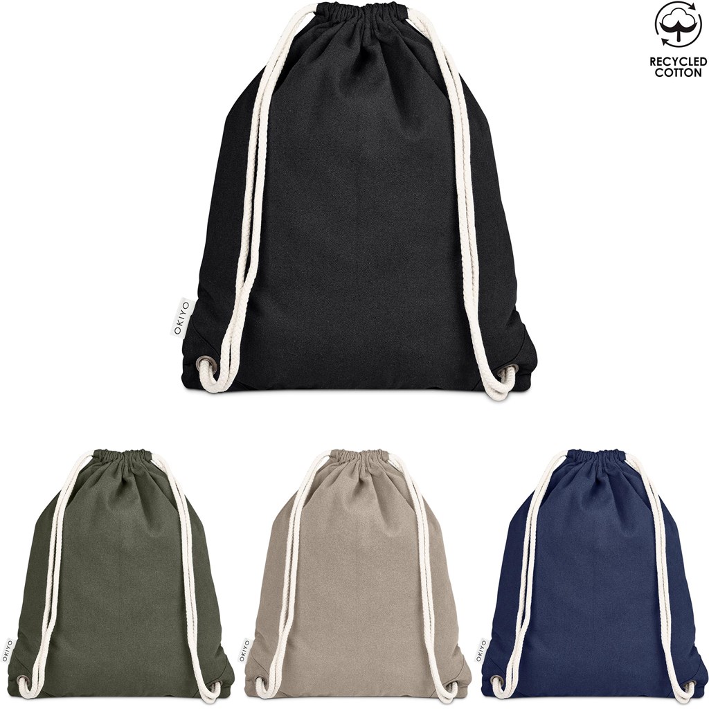 Okiyo Kinchaku Recycled Canvas Drawstring Bag - Image 2