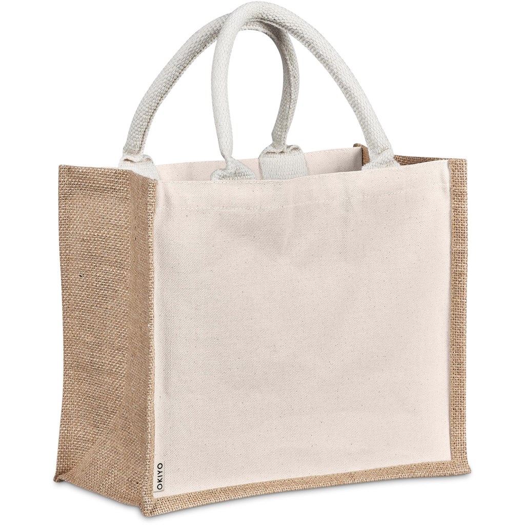 Okiyo Chinsai Midi Jute & Cotton Tote - Image 3