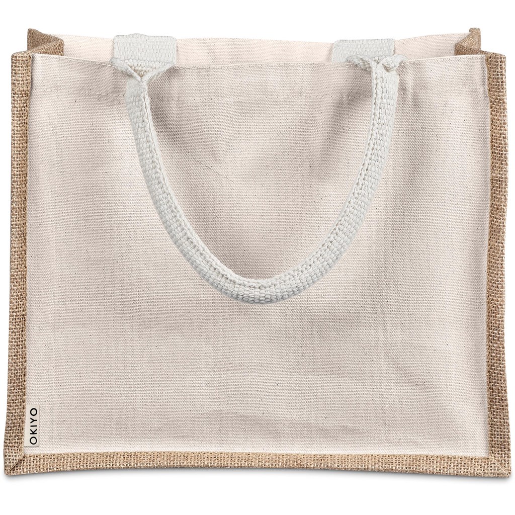 Okiyo Chinsai Midi Jute & Cotton Tote - Image 5