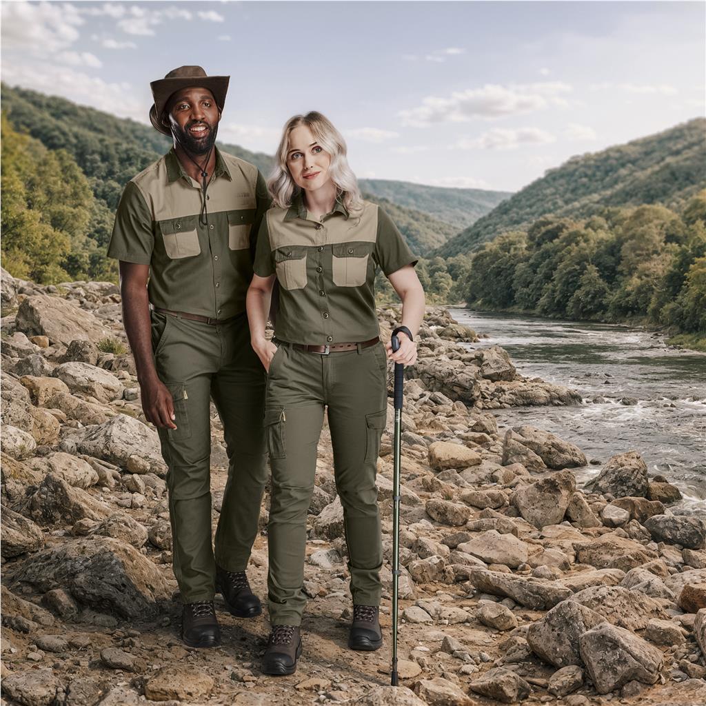 Ladies Short Sleeve Serengeti 2-Tone Bush Shirt - Image 2