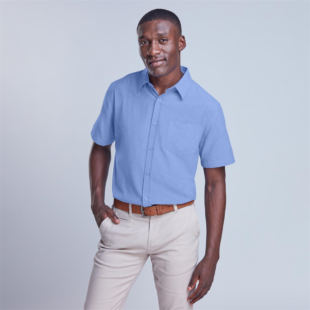 Mens Short Sleeve Oxford Shirt - Image 3