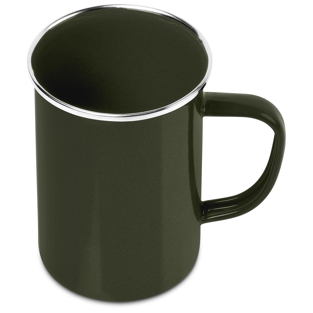 Andy Cartwright Satara Enamel Coffee Mug – 600ml - Olive - Image 2
