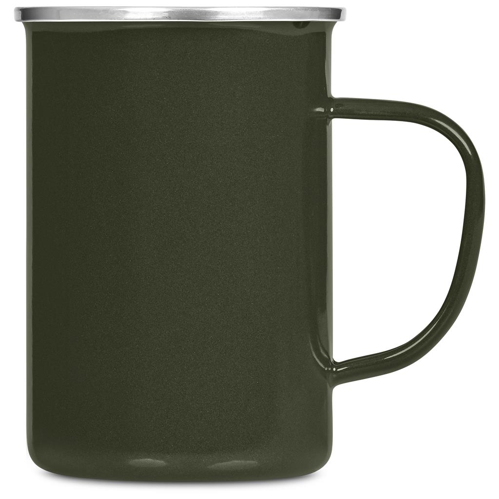 Andy Cartwright Satara Enamel Coffee Mug – 600ml - Olive - Image 3