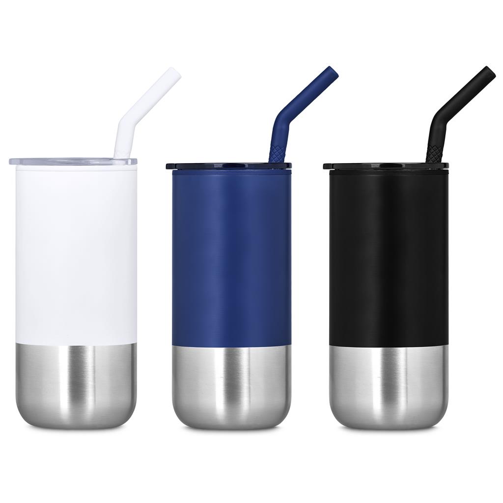 Kooshty Cheerio Stainless Steel & Plastic Double-Wall Tumbler & Straw – 480ml - Image 3