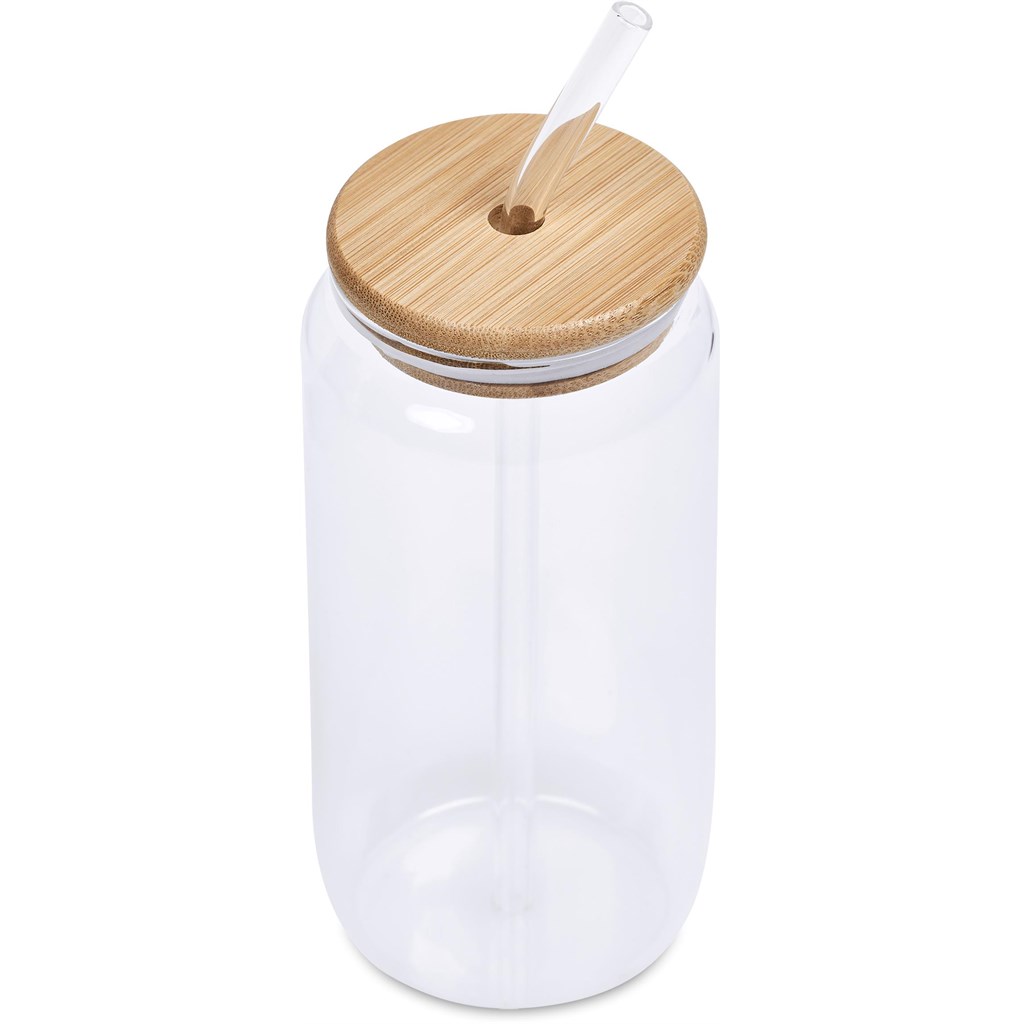 Okiyo Natsu Glass & Bamboo Tumbler & Straw - 500ml - Image 4