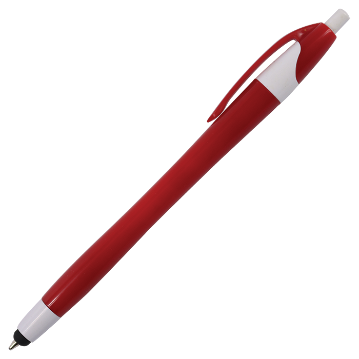 Slim Coloured Barrel Ballpoint Pen with Stylus - Image 3